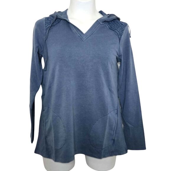 LOGO Life by Lori Goldstein French Terry Pullover Hoodie With Pintuck Size S NWT - Picture 1 of 4